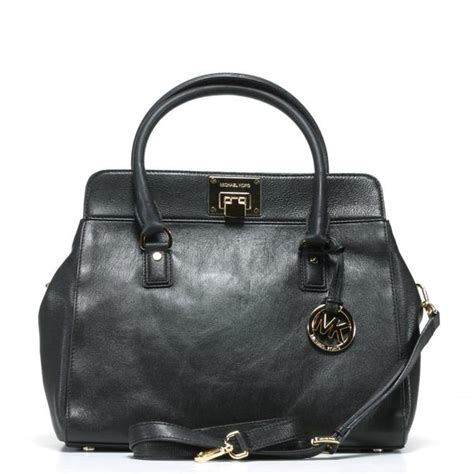 michael michael kors large satchels astrid black|Michael Kors leather satchel large.